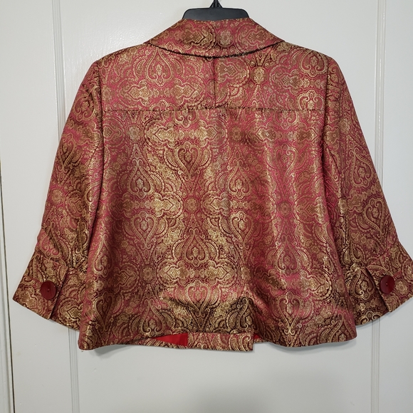 Courtenay Jackets & Coats Vintage Courtenay Burgundy Gold Blazer S